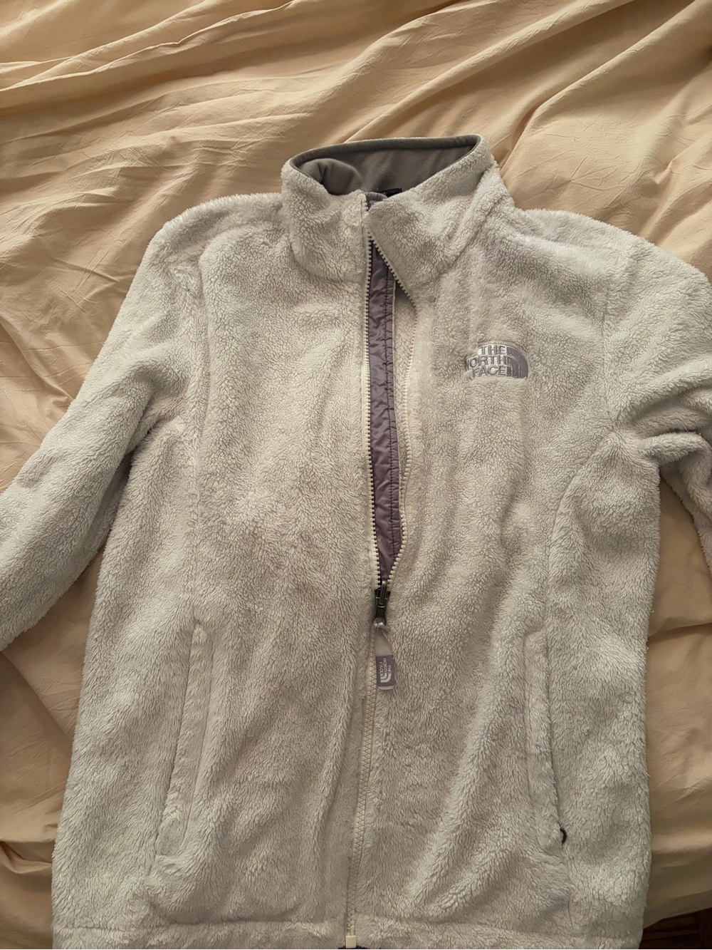 The North Face Women's White Plush Fleece Jacket XS